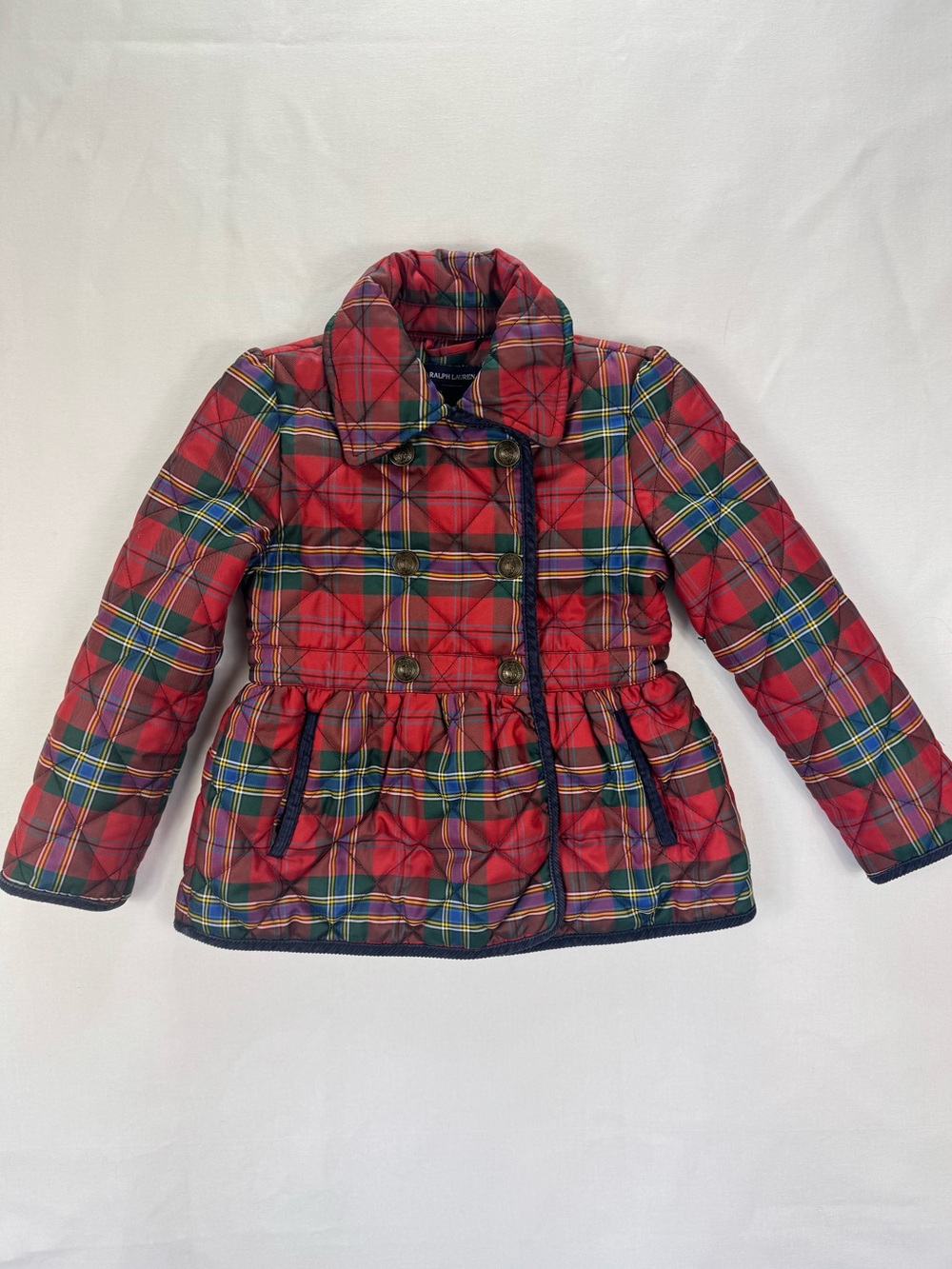 Ralph Lauren Red Plaid Quilted Coat gingham holiday tartan down fill plaid